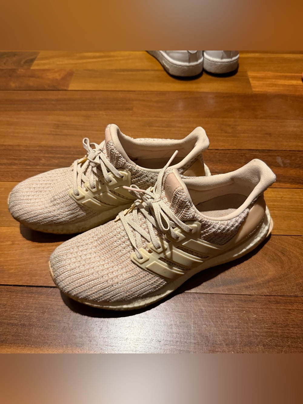 salmon / pink adidas ultraboosts | size women's 8